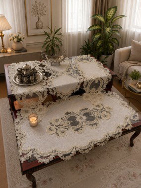 Daisy Lovel Kadife Salon Takımı 5 Parça - 3