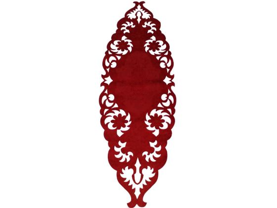 Daisy Lüx Kadife Runner Bordo - Çeyiz Diyarı