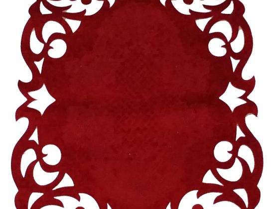 Daisy Lüx Kadife Runner Bordo - Çeyiz Diyarı (1)