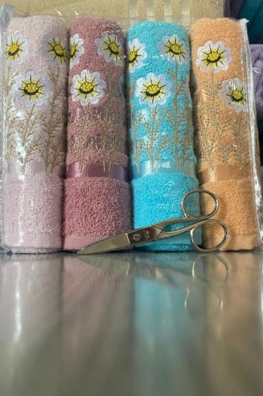 Daisy Soft 4lü Nakışlı Çeyizlik Havlu Takımı - Çeyiz Diyarı