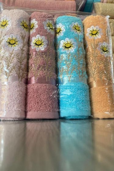 Daisy Soft 4lü Nakışlı Çeyizlik Havlu Takımı - Çeyiz Diyarı (1)