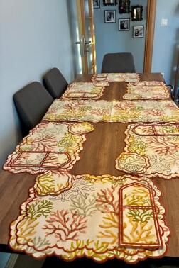 Dalım Keten Amerikan Servis Takımı 19 Parça Kırmızı - 1