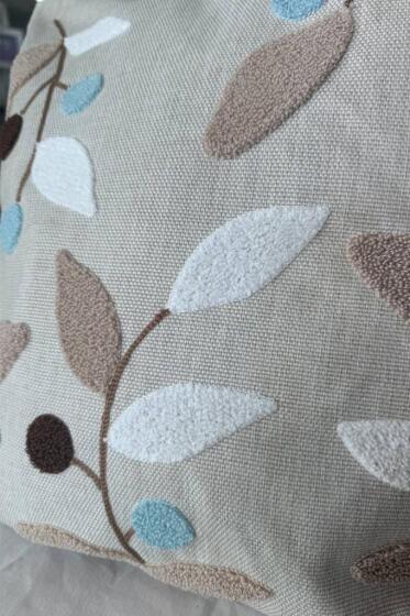 Dara 2li Punch Nakışlı Kırlent Kılıfı 45x45 Cm - Çeyiz Diyarı (1)