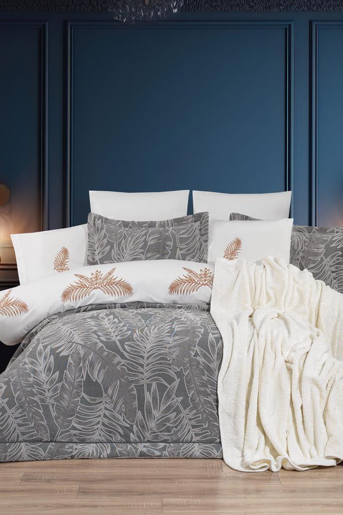 Defne 10 Parça Battaniyeli Çeyiz Seti Bej - 1