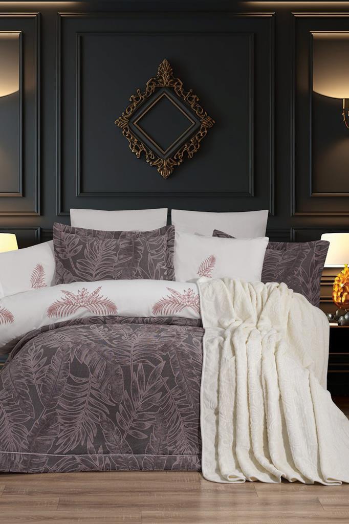 Defne 10 Parça Battaniyeli Çeyiz Seti Gül Kurusu - 1