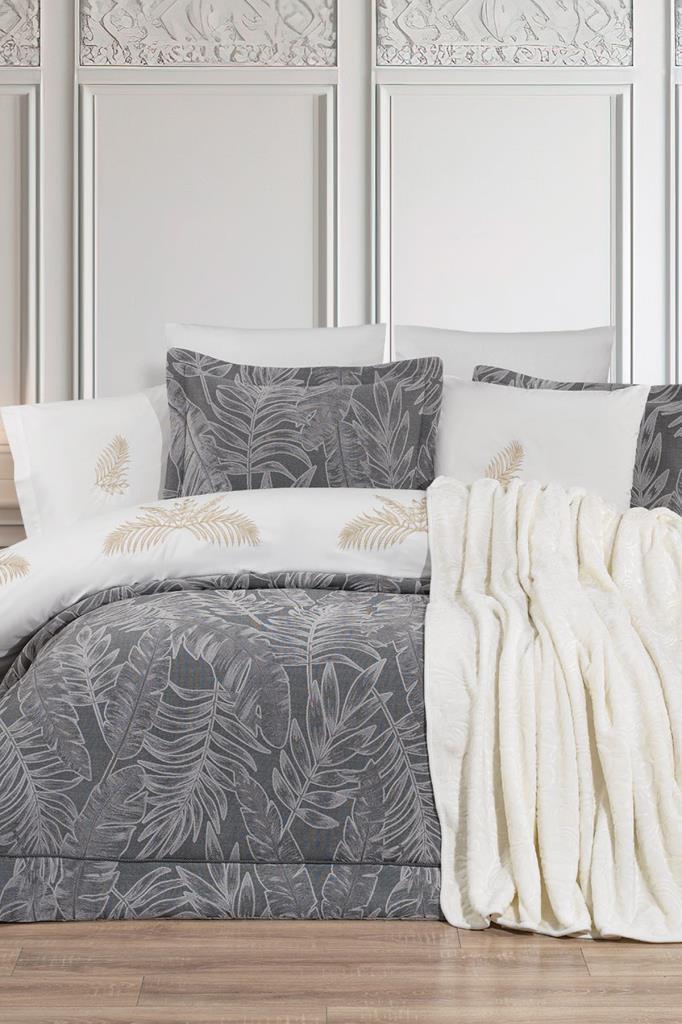 Defne 10 Parça Battaniyeli Çeyiz Seti Krem - 1