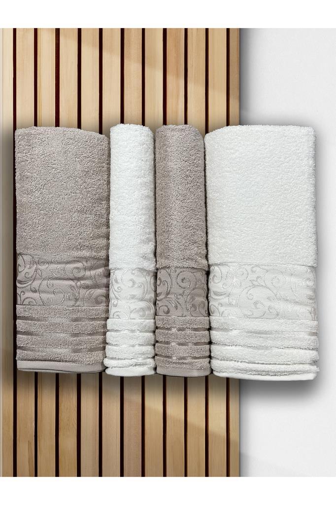 Deren Hamam Takımı 4 Parça Krem - Bej - 1