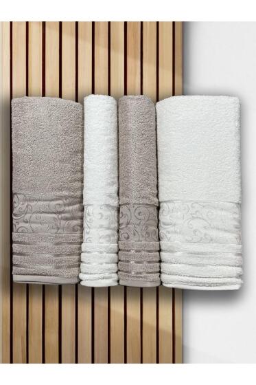 Deren Hamam Takımı 4 Parça Krem - Bej - Çeyiz Diyarı