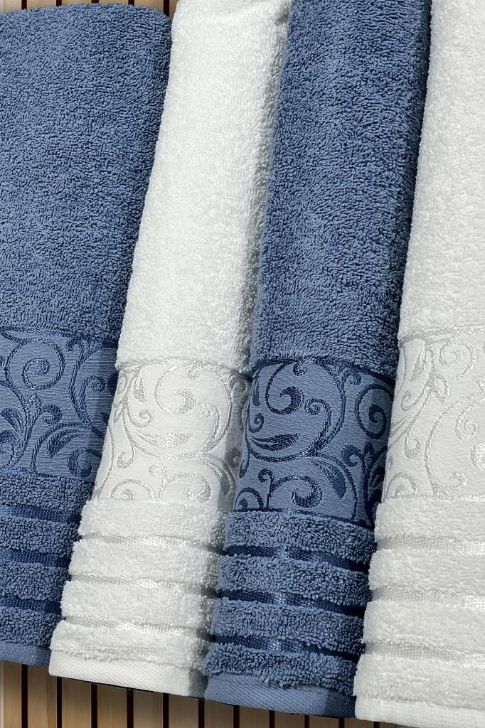 Deren Hamam Takımı 4 Parça Krem - Mavi - 3