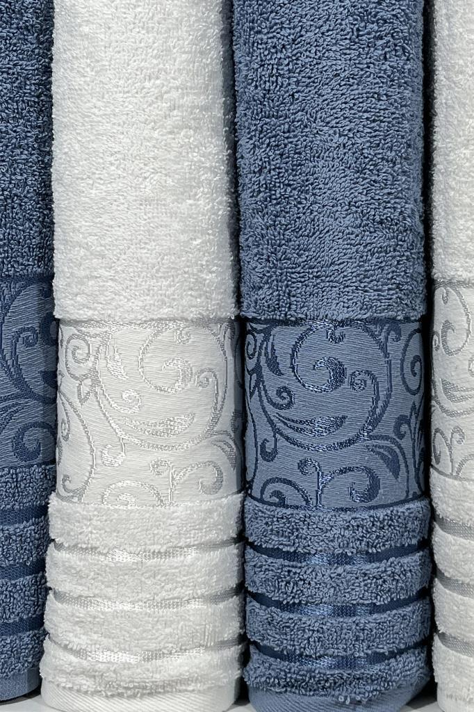 Deren Hamam Takımı 4 Parça Krem - Mavi - 4