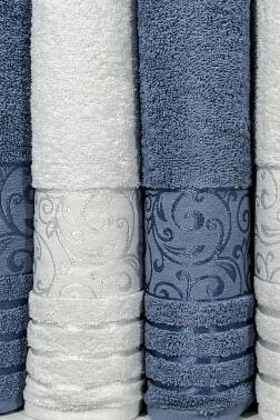 Deren Hamam Takımı 4 Parça Krem - Mavi - 4