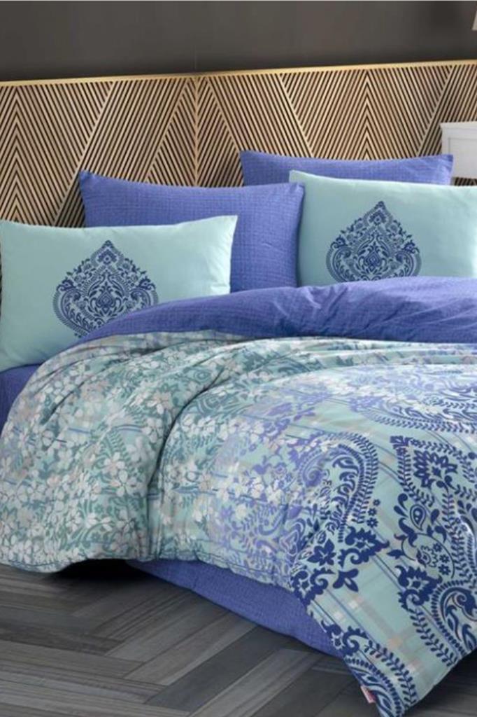 Desire Çift Kişilik Ranforce Nevresim Takımı Turkuaz - 1