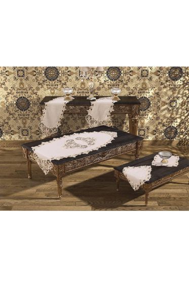 Diamond Salon Takımı 5 Parça Krem - Çeyiz Diyarı (1)
