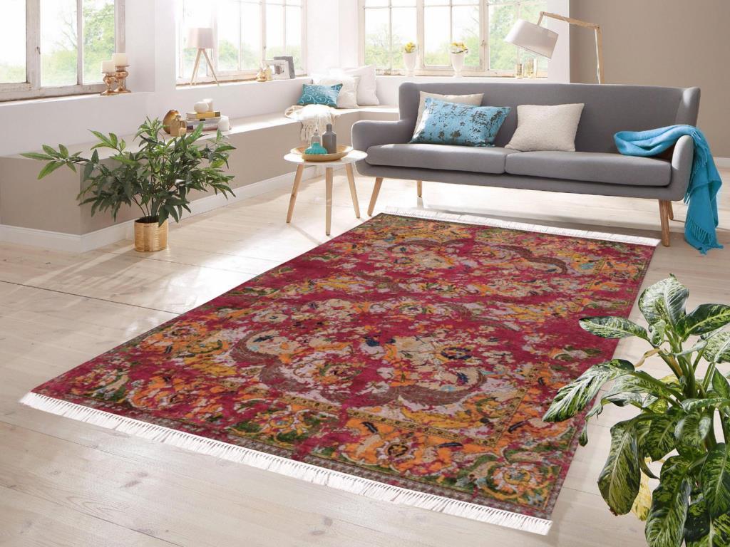 Dijital Baskı Kaymaz Taban Kadife Halı Blas Renkli 80x300 Cm - 1