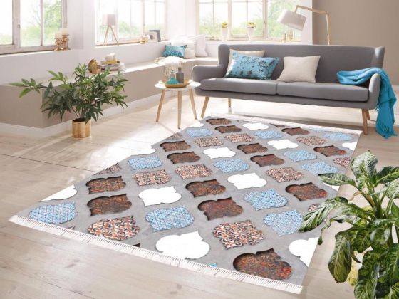 Dijital Baskı Kaymaz Taban Kadife Halı Carla Renkli 180x280 Cm - Çeyiz Diyarı