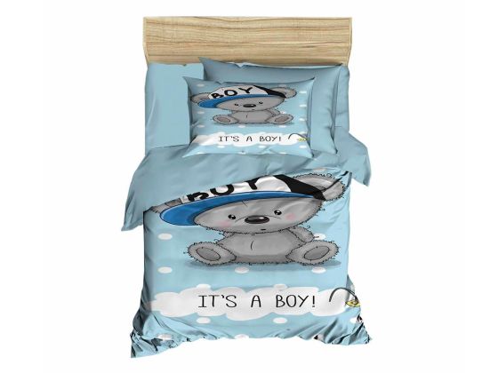 Dijital Baskılı 3d Bebek Nevresim Takımı Bear Boy Su Yeşili - Çeyiz Diyarı (1)