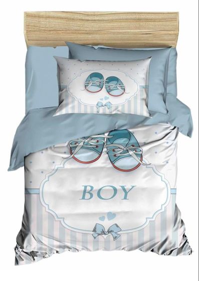 Dijital Baskılı 3d Bebek Nevresim Takımı Boy Su Yeşili - Çeyiz Diyarı