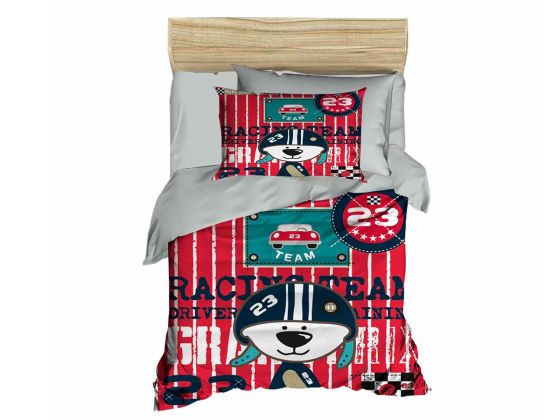 Dijital Baskılı 3d Bebek Nevresim Takımı Race Gri - Çeyiz Diyarı