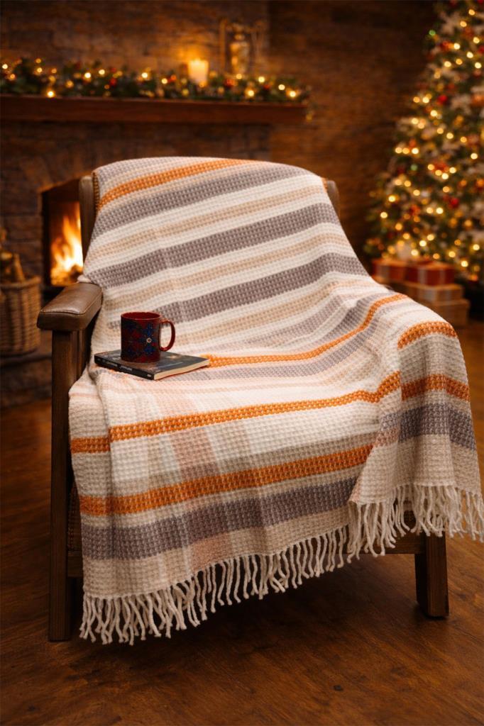 Dinarsu Cozy Life Cunda Nougat Pamuklu Tv Battaniye 130x170 cm - 1