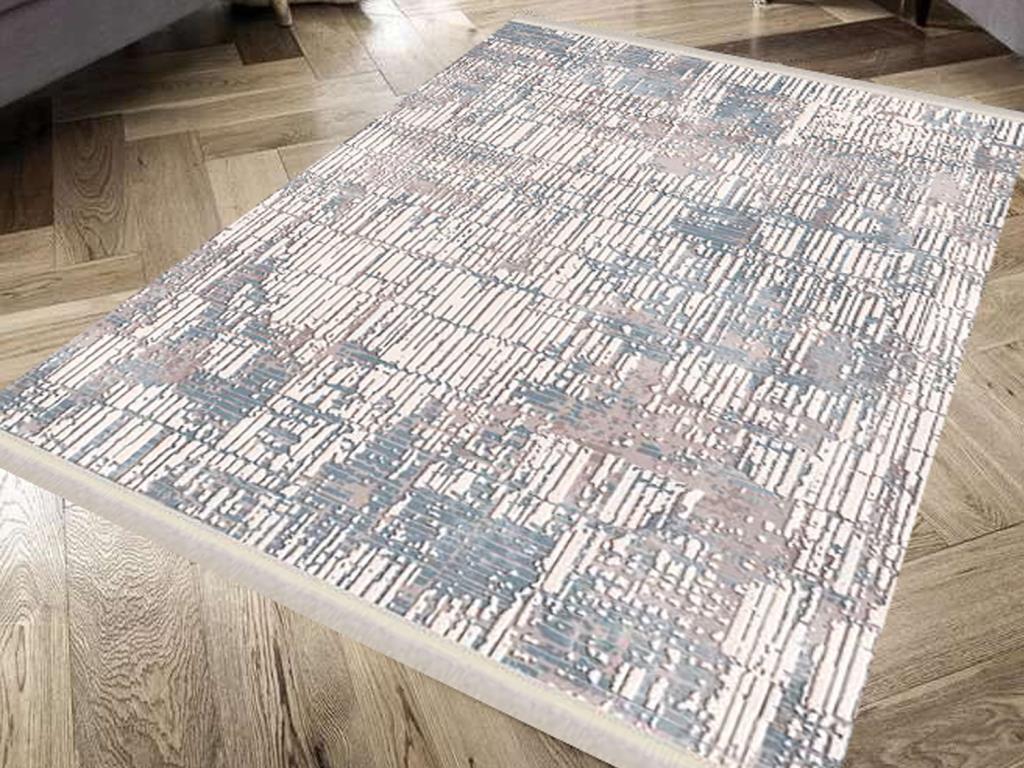 Dokuma Taban İpeksi Halı Arzu Mavi 100x300 Cm - 1