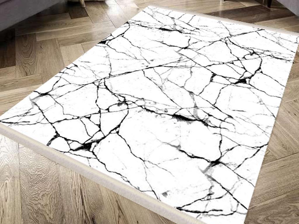 Dokuma Taban İpeksi Halı Crack Wall Beyaz 160x230 Cm - 1
