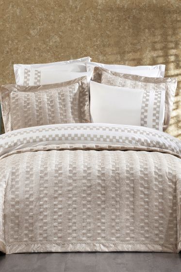 Dolce Lüx Nakışlı Çeyiz Paketi 9 Parça Cappucino - Çeyiz Diyarı