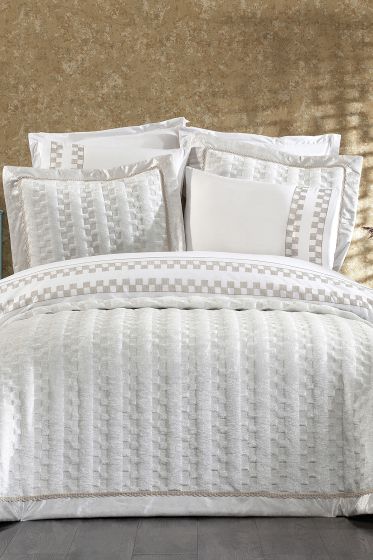 Dolce Lüx Nakışlı Çeyiz Paketi 9 Parça Krem - Çeyiz Diyarı
