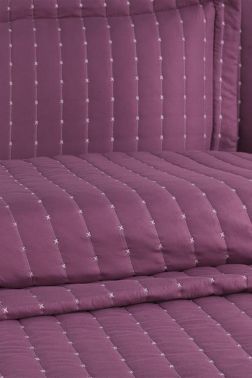 Dublin Çift Kişilik Kapitoneli Yatak Örtüsü Mürdüm - 2