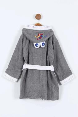Duma 12-13 Yaş Çocuk Bornozu Antrasit - 4