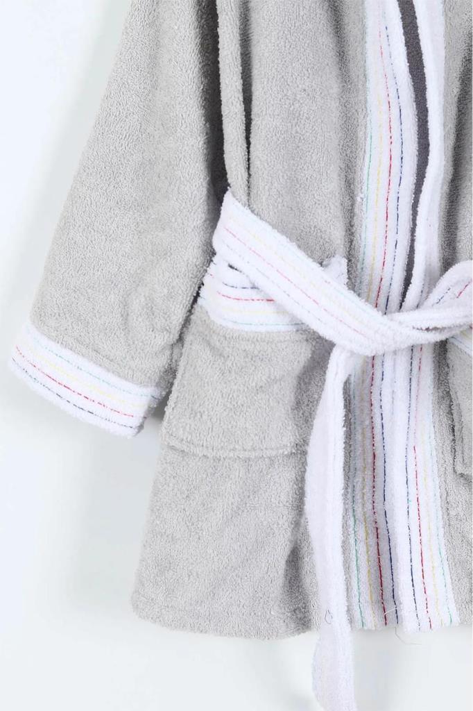 Duma 12-13 Yaş Çocuk Bornozu Gri - 3