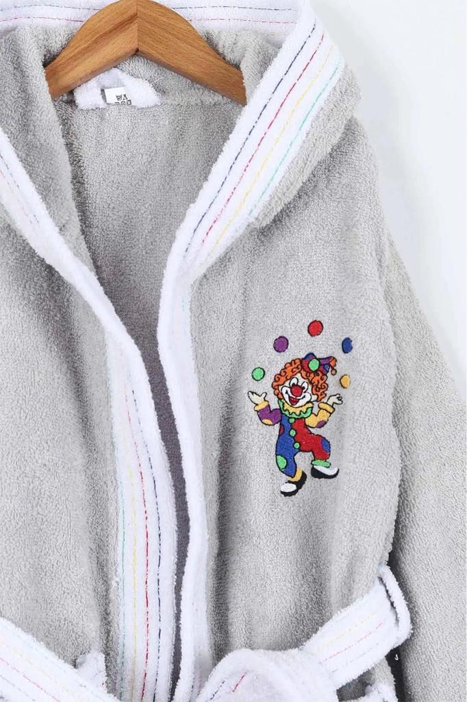 Duma 12-13 Yaş Çocuk Bornozu Gri - 4