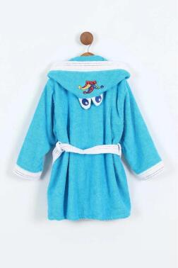 Duma 12-13 Yaş Çocuk Bornozu Mavi - 2