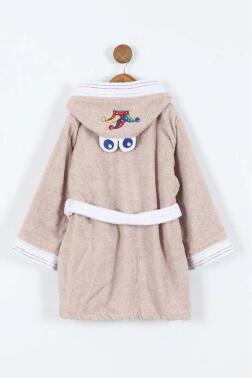 Duma 6-7 Yaş Çocuk Bornozu Bej - 2