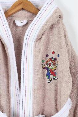 Duma 6-7 Yaş Çocuk Bornozu Bej - 4