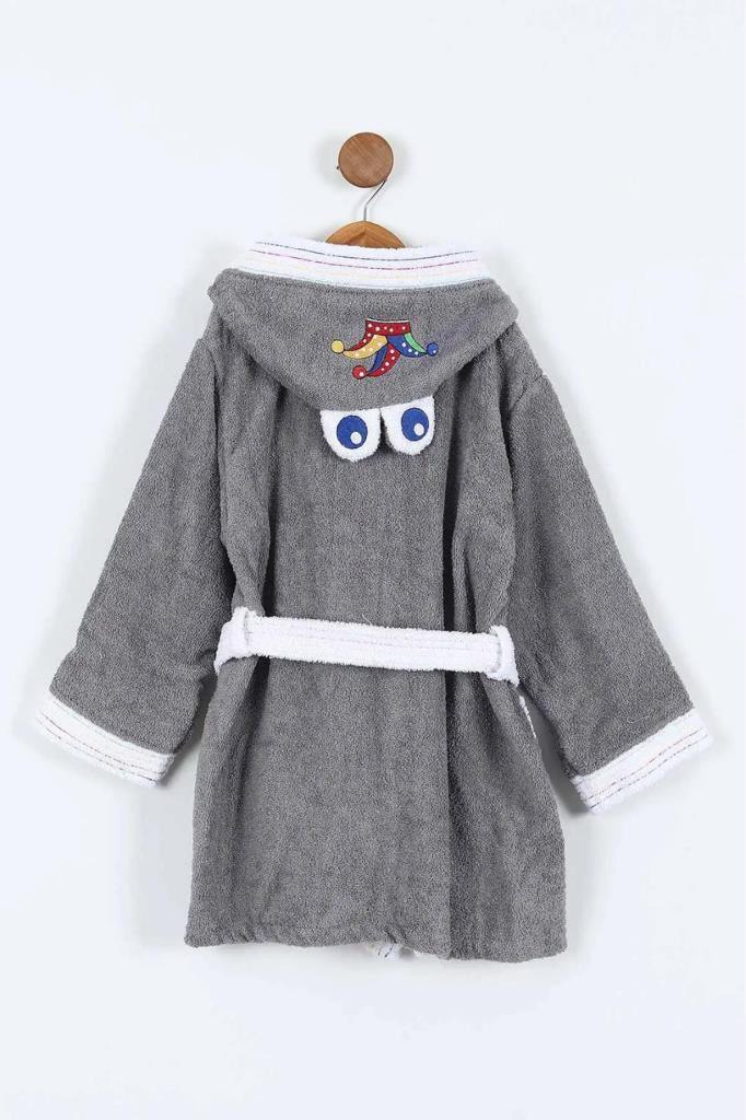 Duma 8-9 Yaş Çocuk Bornozu Antrasit - 4