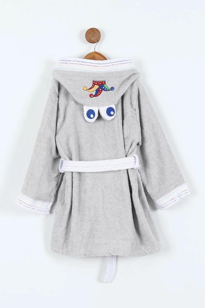 Duma 8-9 Yaş Çocuk Bornozu Gri - 2