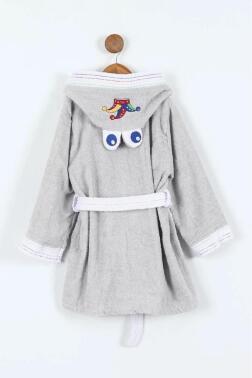Duma 8-9 Yaş Çocuk Bornozu Gri - 2