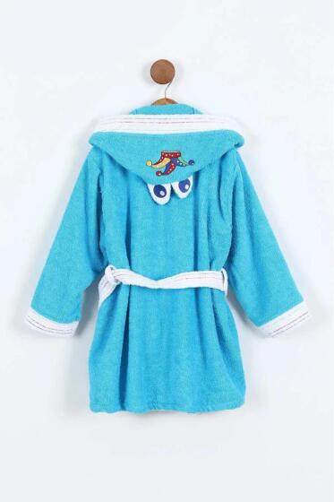Duma 8-9 Yaş Çocuk Bornozu Mavi - (1)