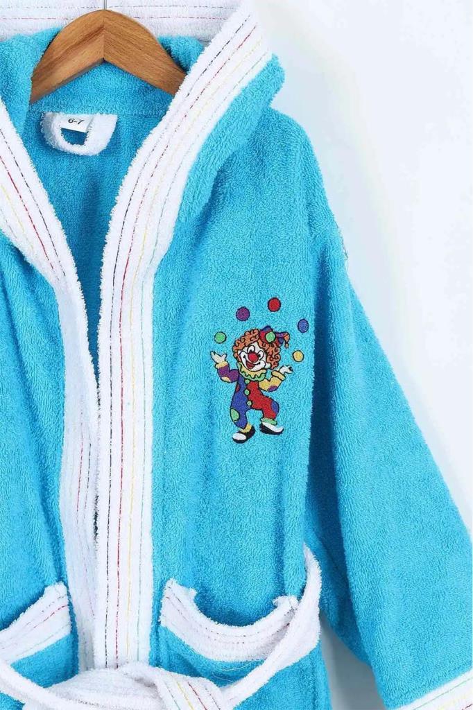 Duma 8-9 Yaş Çocuk Bornozu Mavi - 3