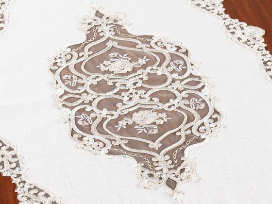 Duru Oval Runner Ekru Pudra - Çeyiz Diyarı (1)