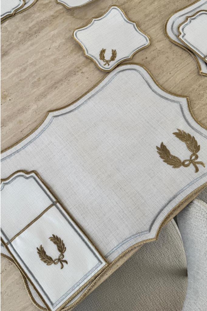 Edalım Keten Nakışlı Amerikan Servis Takımı 19 Parça - 6