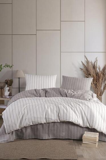 Efekt 4 Parça %100 Pamuk Çift Kişilik Nevresim Takımı Bej - Çeyiz Diyarı