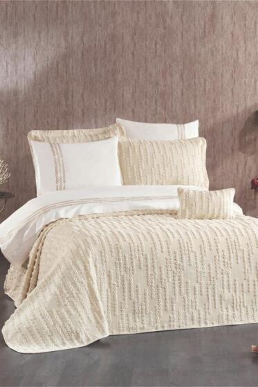 Efsa Gelin Seti 8 Parça Ekru - Çeyiz Diyarı