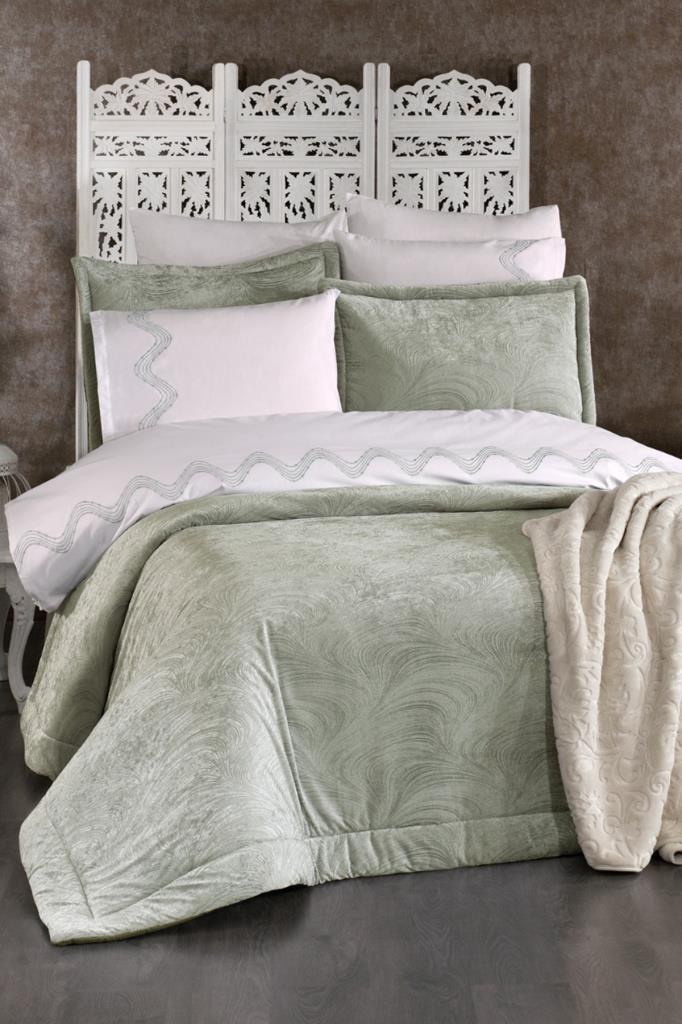 Efsun 10 Parça Battaniyeli Çeyiz Seti Adaçayı - 1