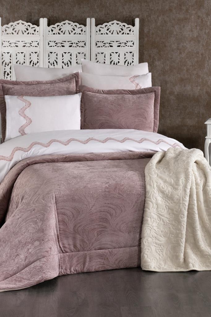 Efsun 10 Parça Battaniyeli Çeyiz Seti Gül Kurusu - 1