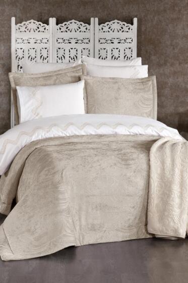 Efsun 10 Parça Battaniyeli Çeyiz Seti Krem - Çeyiz Diyarı