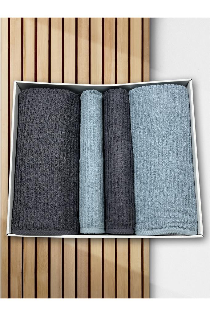 Ekol Hamam Takımı 4 Parça Antrasit - Mint - 1