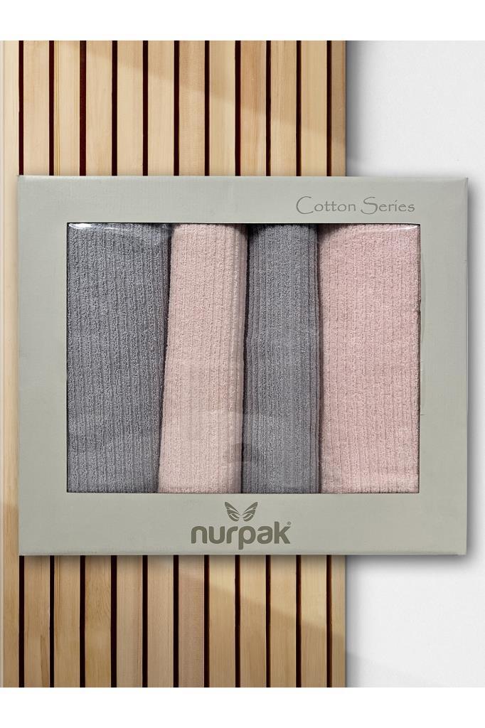 Ekol Hamam Takımı 4 Parça Gri - Pudra - 2