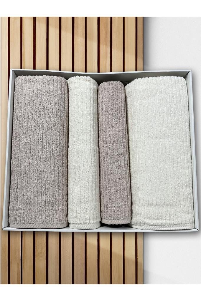 Ekol Hamam Takımı 4 Parça Krem - Bej - 1