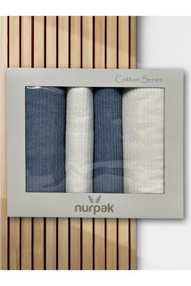 Ekol Hamam Takımı 4 Parça Krem - Mavi - Çeyiz Diyarı (1)